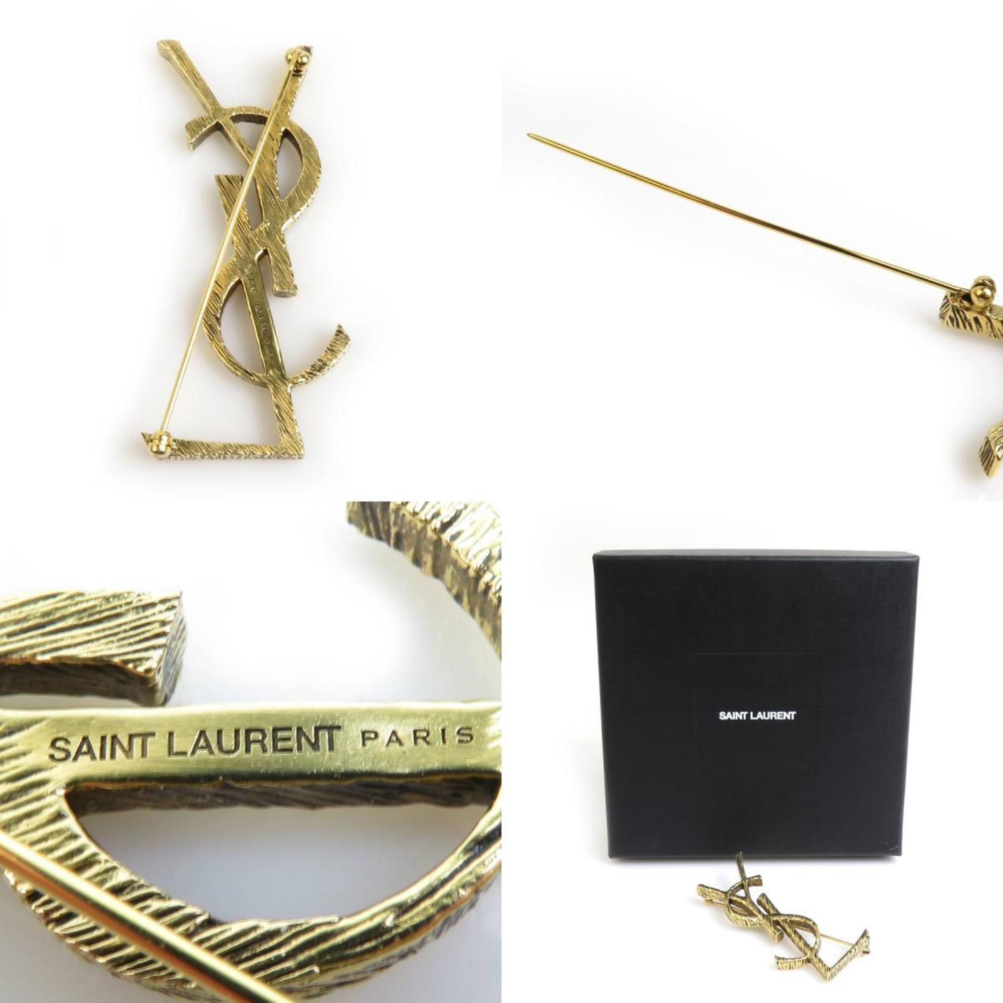 Yves Saint Laurent Saint Laurent SAINT LAURENT Brooch Metal Gold Women's r10238i