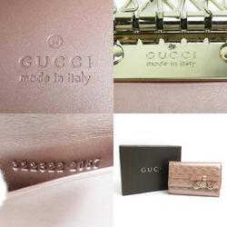 GUCCI Key Case Micro Guccissima Patent Leather Beige Women's 322322 55773i