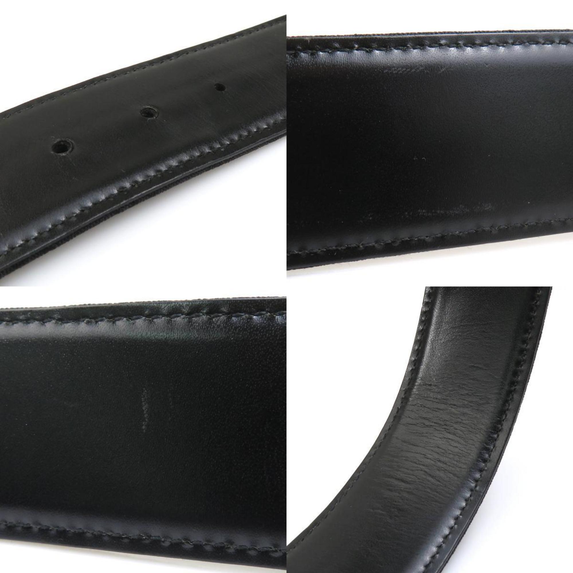 BVLGARI Belt Canvas Leather Black Men's 55777k