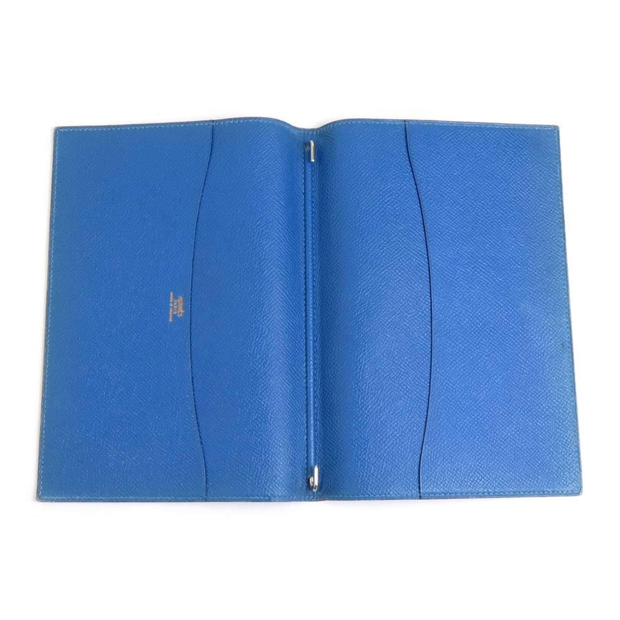 Hermes HERMES notebook cover leather blue men's women's e59518a