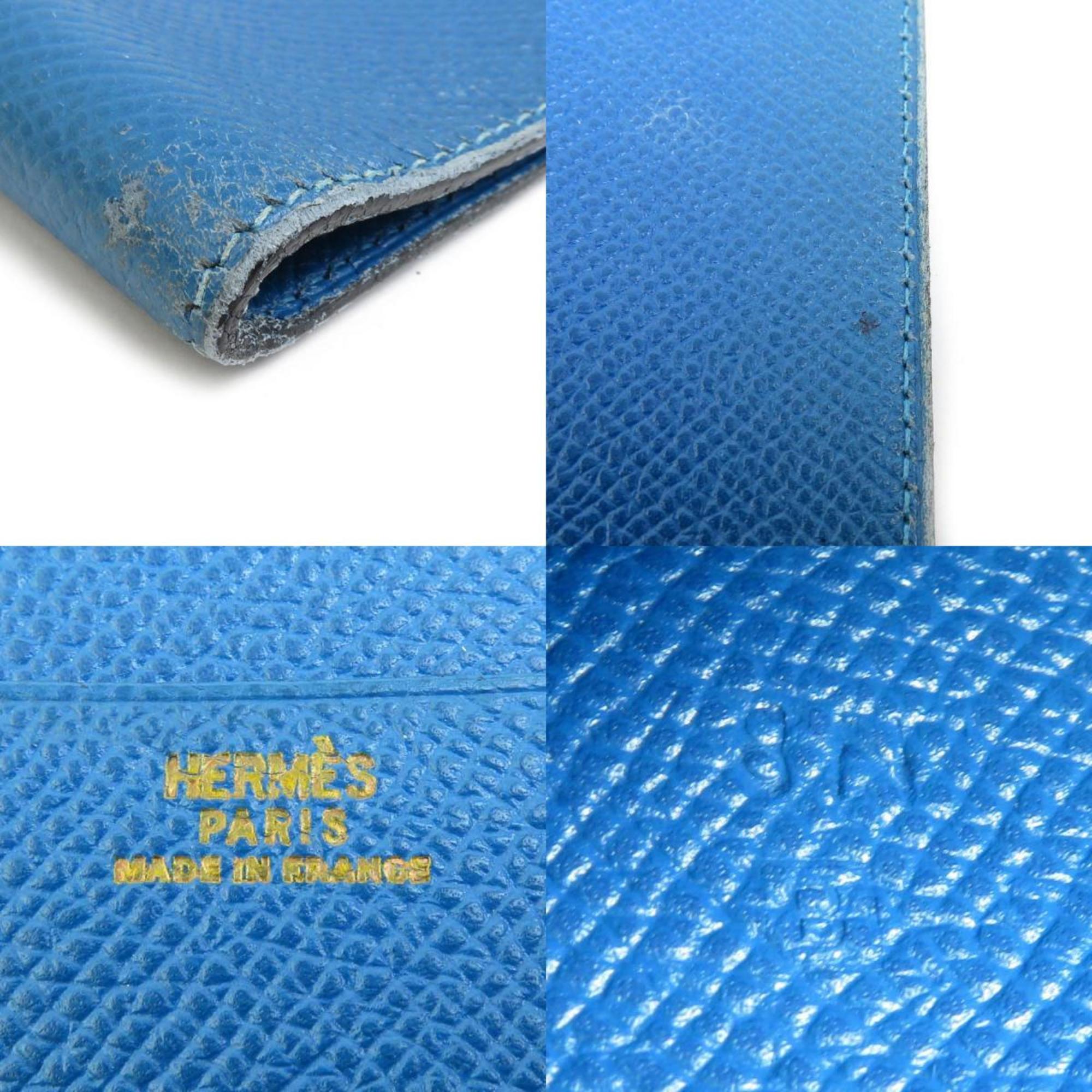 Hermes HERMES notebook cover leather blue men's women's e59518a