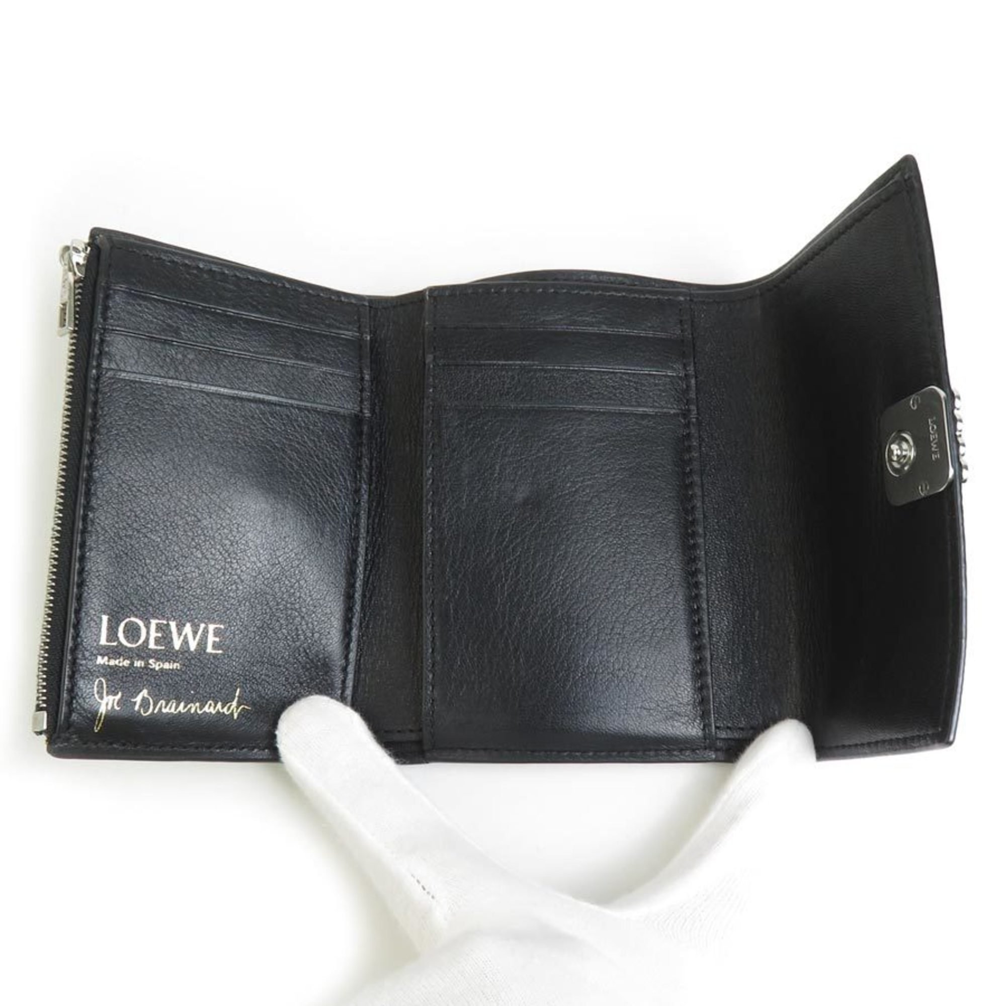 LOEWE Tri-fold Wallet Leather Green Women's r10235j