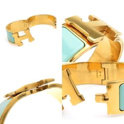 Hermes HERMES Bangle Bracelet Click Clack Metal Enamel Gold Blue Women's e59529a