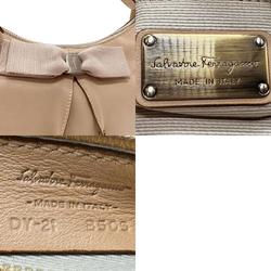 Salvatore Ferragamo handbag Vara ribbon leather beige women's z2770