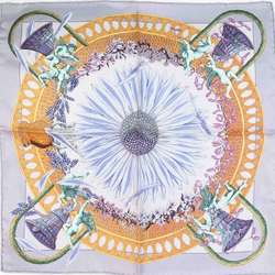 Hermes Scarf Muffler Petit Carre Silk Light Purple Multicolor Women's e59523a