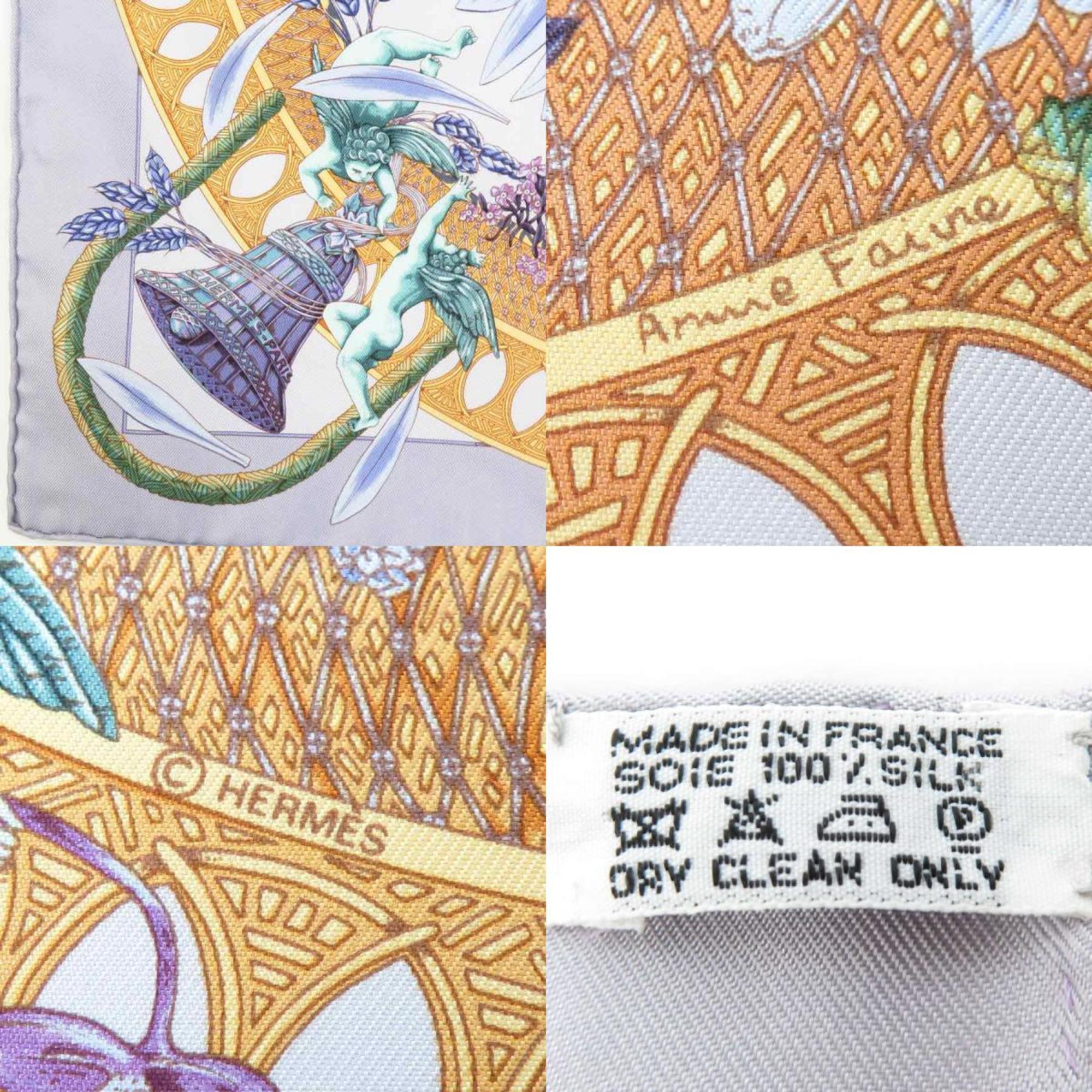 Hermes Scarf Muffler Petit Carre Silk Light Purple Multicolor Women's e59523a