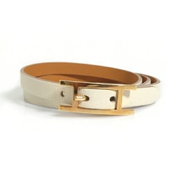 Hermes HERMES bracelet API leather metal white beige gold men's women's e59528g