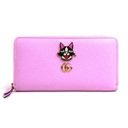 GUCCI GG Marmont Bosco Zip Around Leather Long Wallet Pink Women's 499337 r10233a