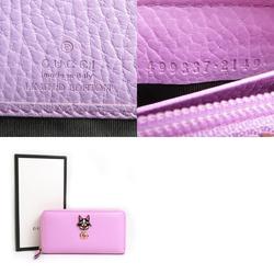 GUCCI GG Marmont Bosco Zip Around Leather Long Wallet Pink Women's 499337 r10233a