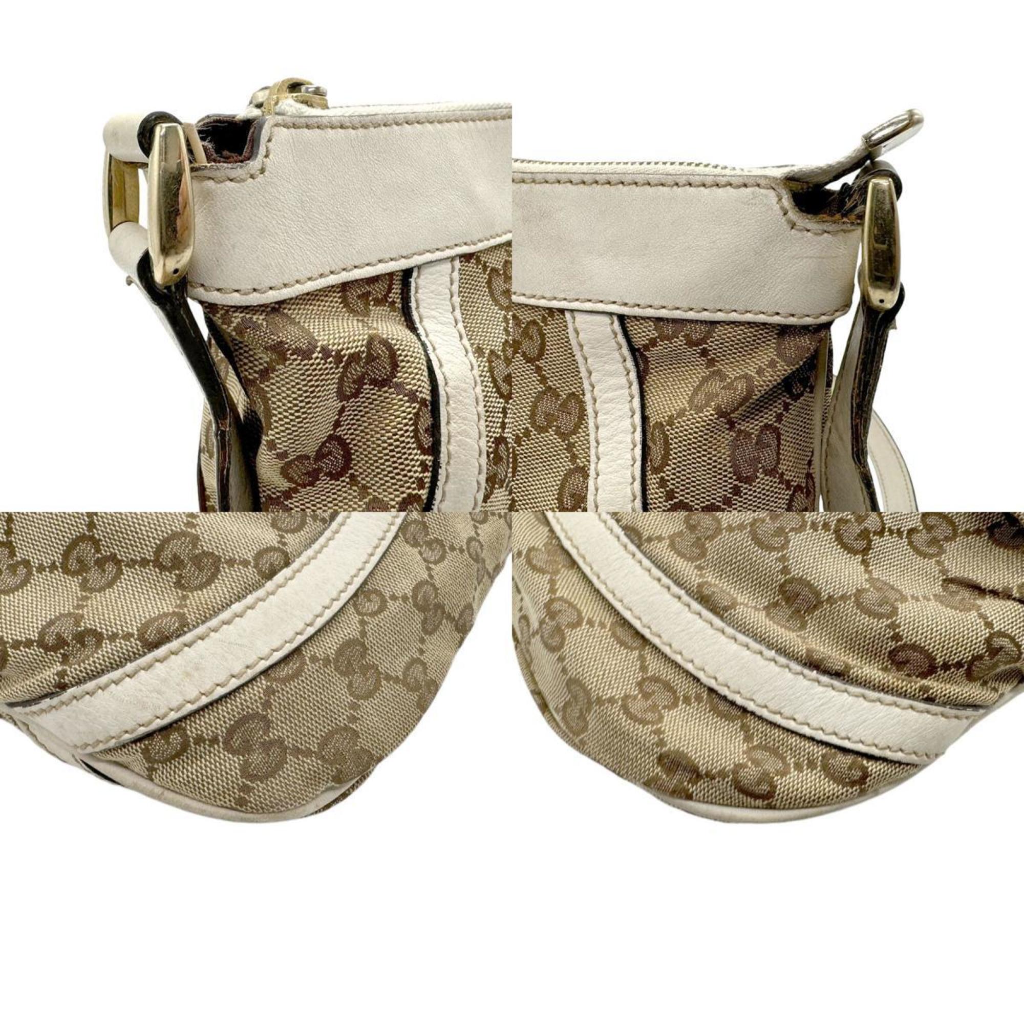 GUCCI Shoulder Bag GG Canvas Ivory x Brown Women's 203257 n0720