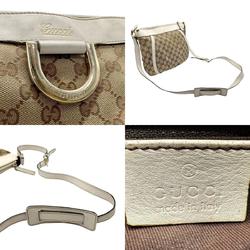 GUCCI Shoulder Bag GG Canvas Ivory x Brown Women's 203257 n0720