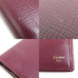 CARTIER Wallet Must Line Leather Bordeaux Men's Women's 55769f