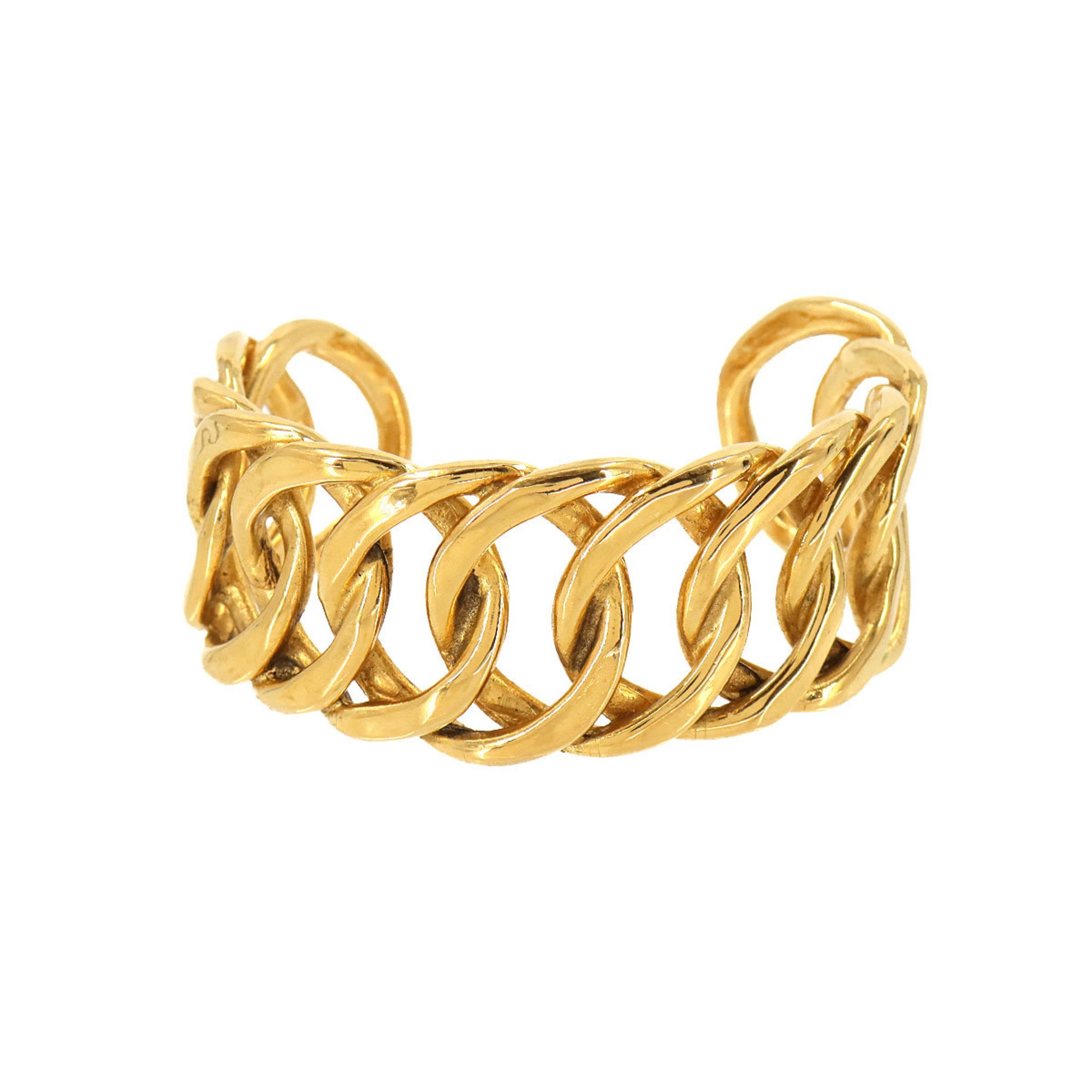 CHANEL Chain motif bangle bracelet gold Bangle