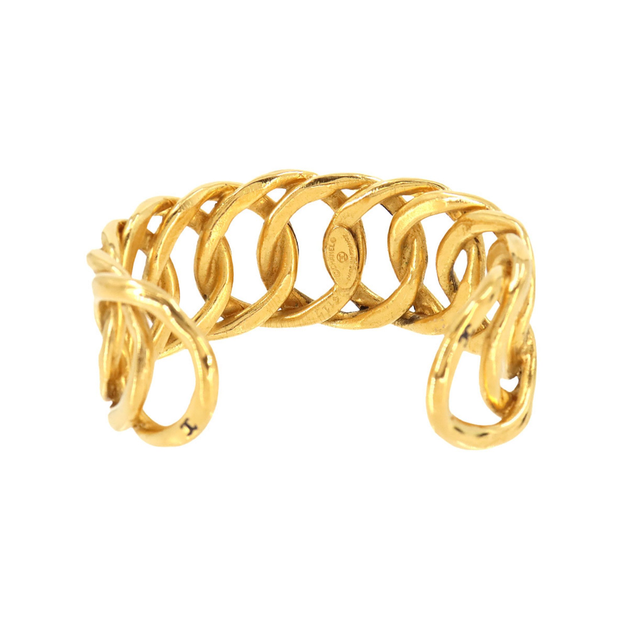 CHANEL Chain motif bangle bracelet gold Bangle