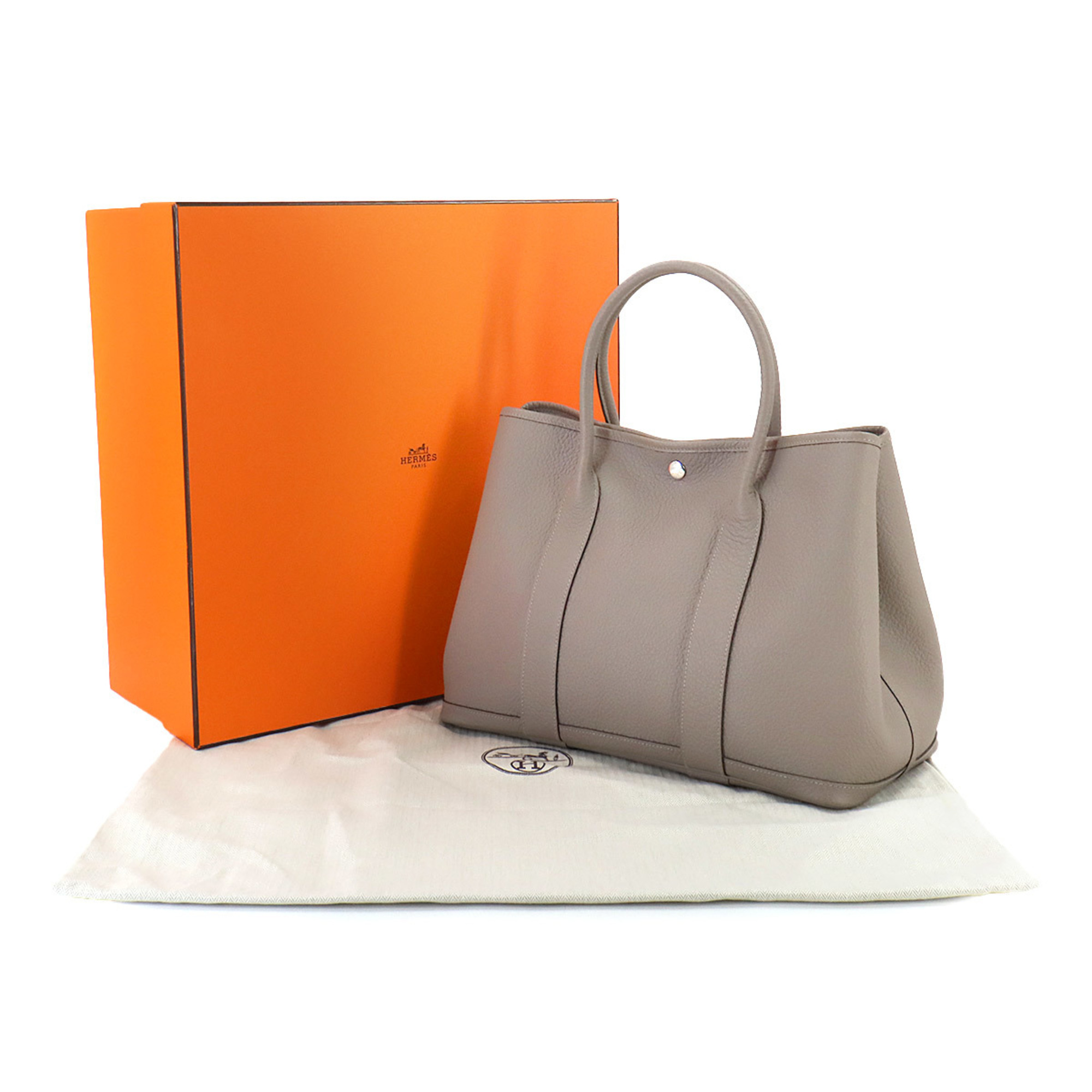 Hermes HERMES Garden Party PM Negonda Gris Asphalt D stamp Silver hardware