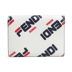 FENDI Tri-fold Wallet FILA Collaboration Leather White Men's Women's 8M0395-A5P6 r10234a