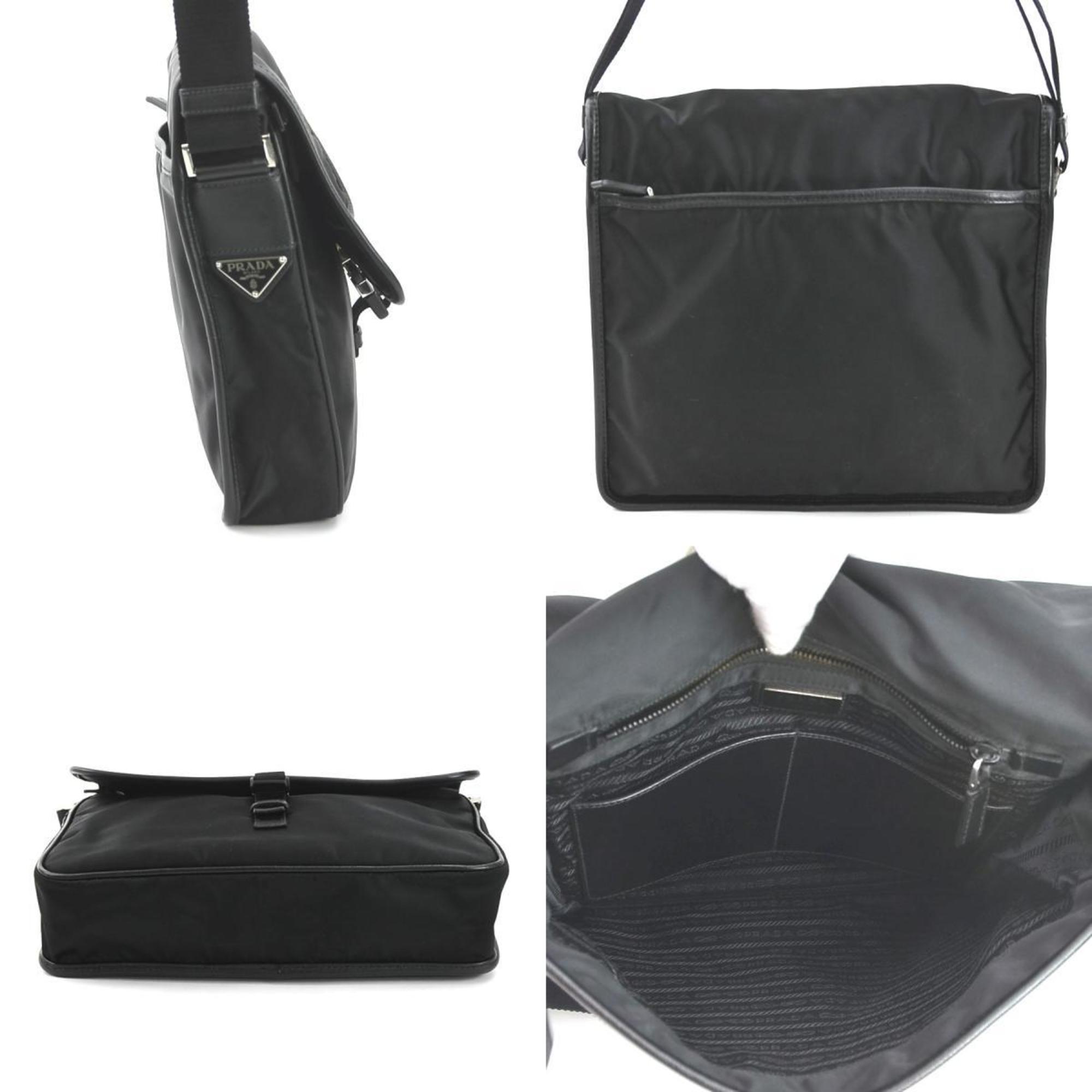 PRADA Shoulder Bag Nylon Black Men's Women's r10223a