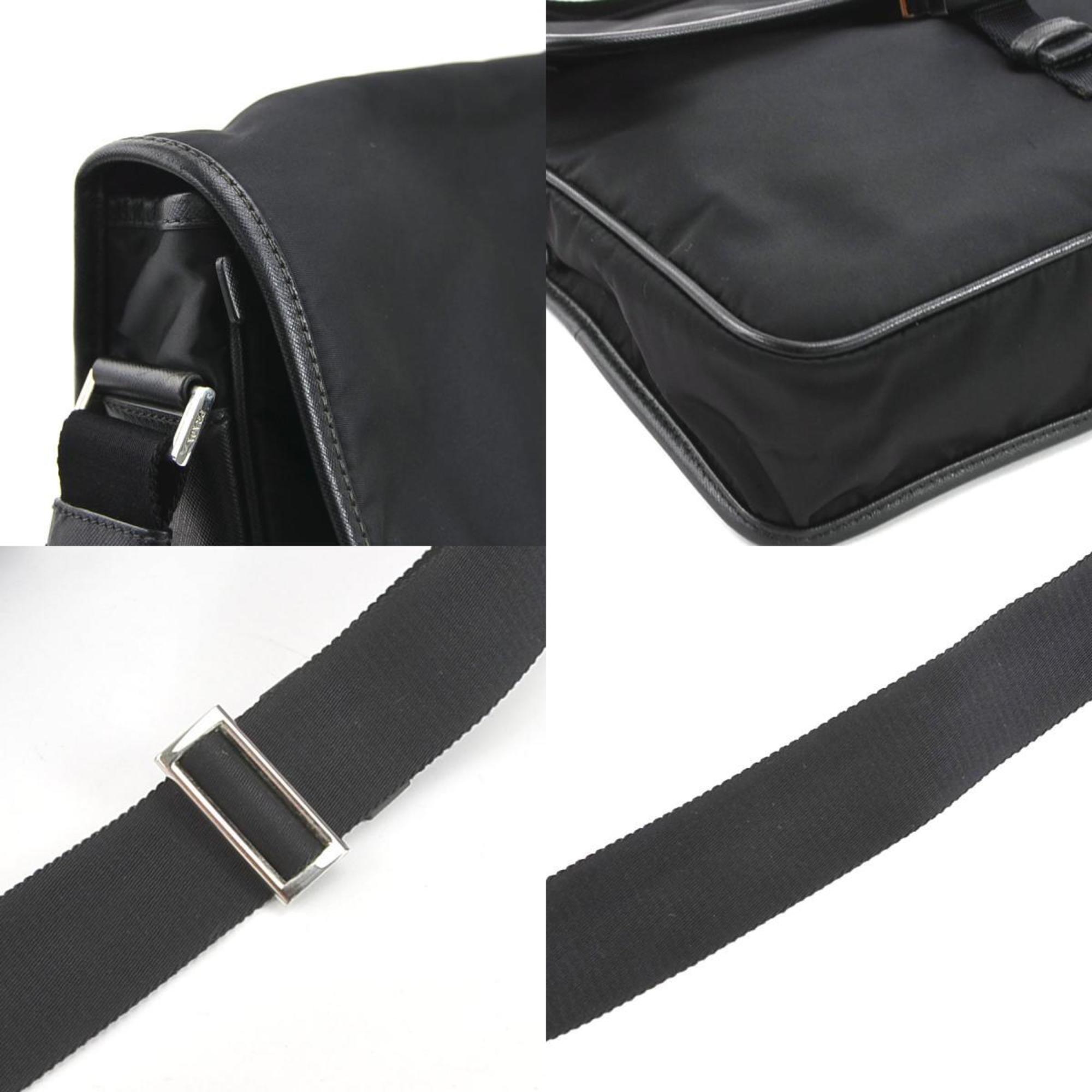 PRADA Shoulder Bag Nylon Black Men's Women's r10223a