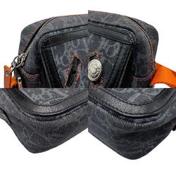 Christian Dior Shoulder Bag Flight Line Denim Navy x Orange Women's b0112