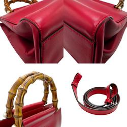 GUCCI Handbag Shoulder Bag Bamboo Leather Red Women's 453767 z2782