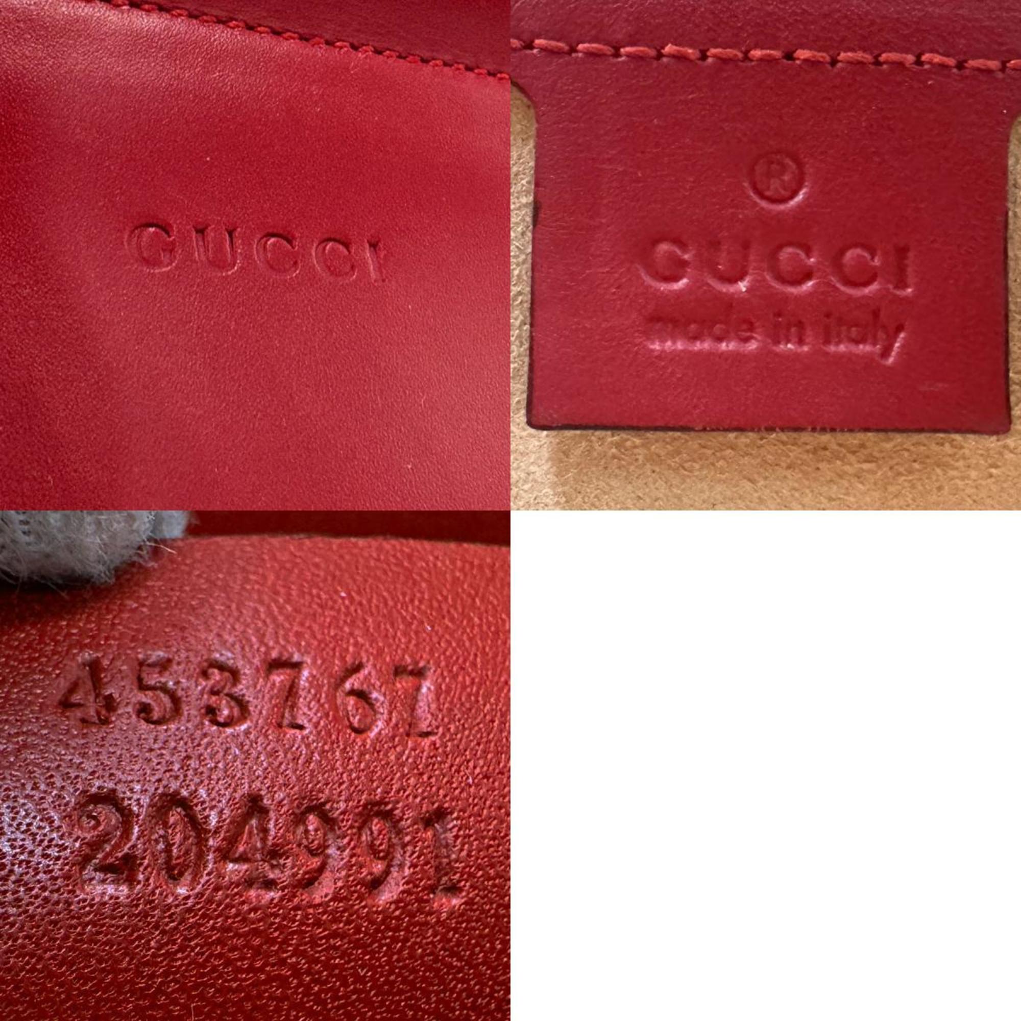 GUCCI Handbag Shoulder Bag Bamboo Leather Red Women's 453767 z2782