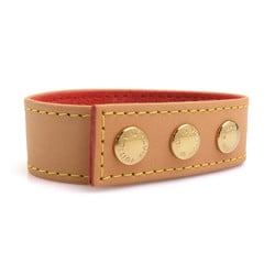 Louis Vuitton LOUIS VUITTON Bracelet JAPAN 2010 Leather Metal Beige Gold Women's e59530a