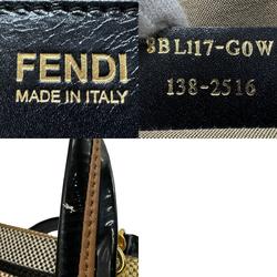 FENDI Handbag Shoulder Bag Canvas Enamel Black x Brown Yellow Women's 8BL117-GOW n0714