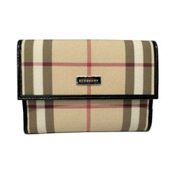 Burberry bi-fold wallet, Nova check, beige, multi-color, silver, women's z2786