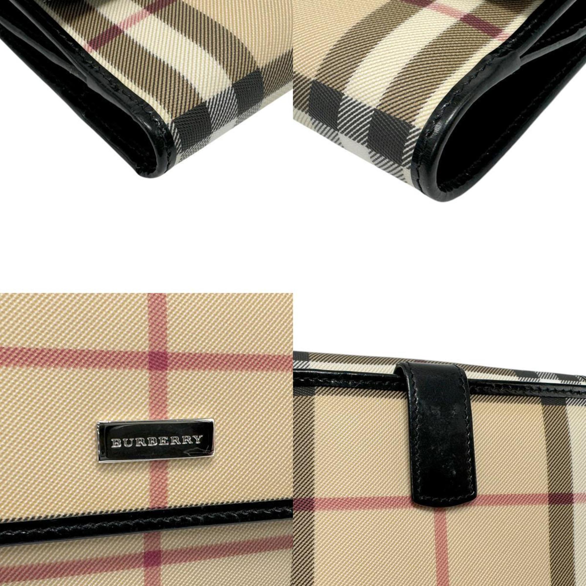 Burberry bi-fold wallet, Nova check, beige, multi-color, silver, women's z2786