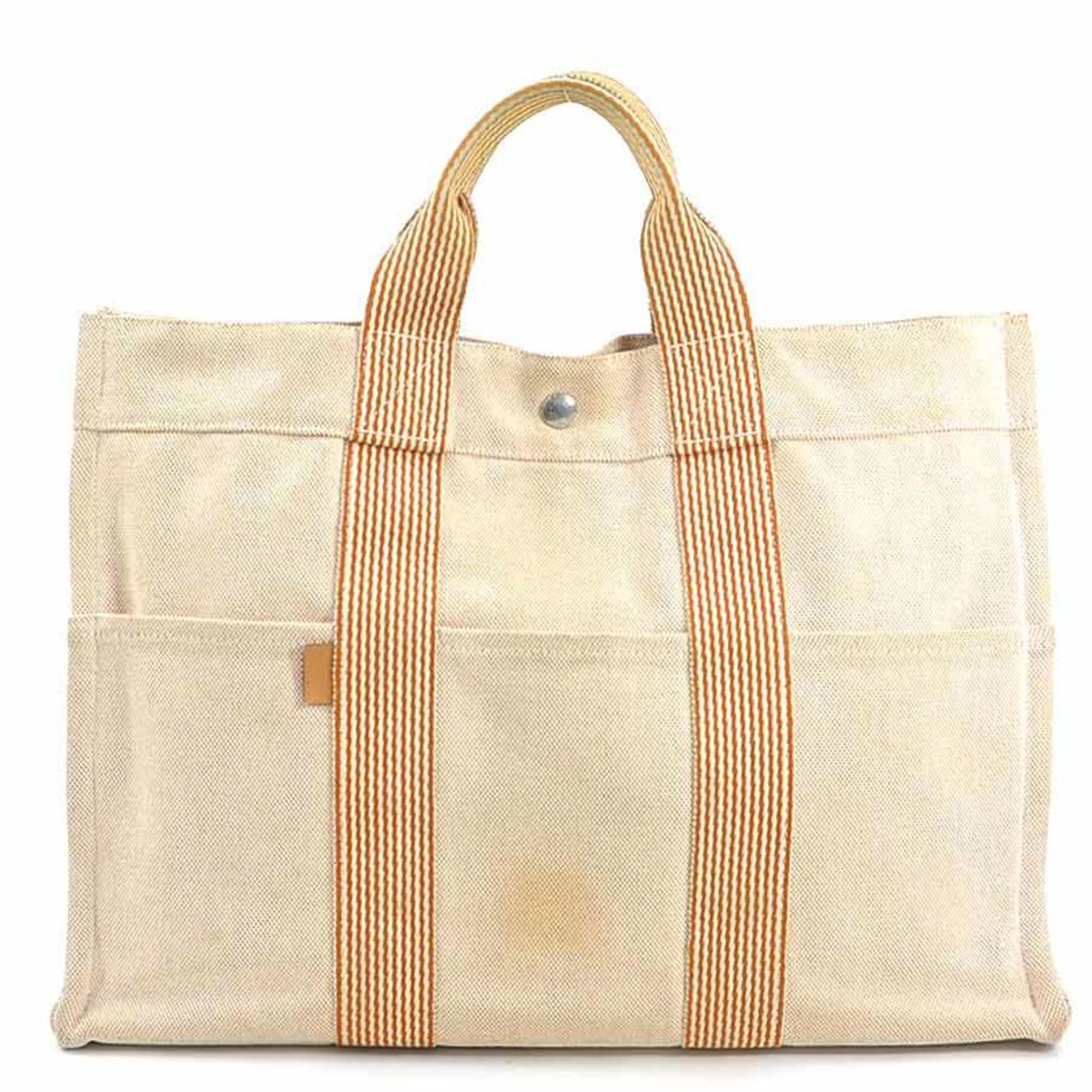 Hermes HERMES Handbag Tote Bag Foule MM Canvas Orange Men's Women's 55758m