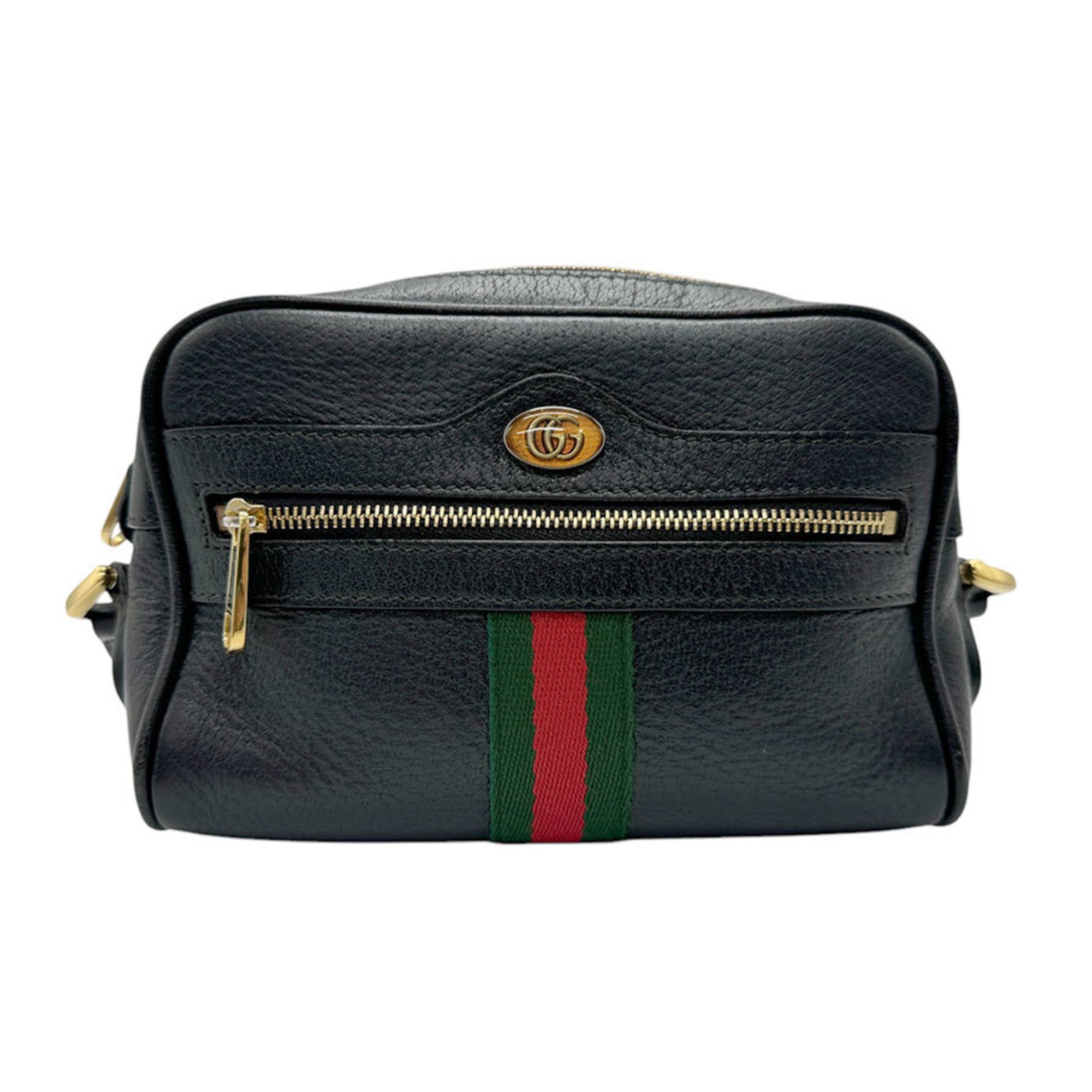 GUCCI Shoulder Bag Ophidia Leather Black Men's Women's 517350 z2783