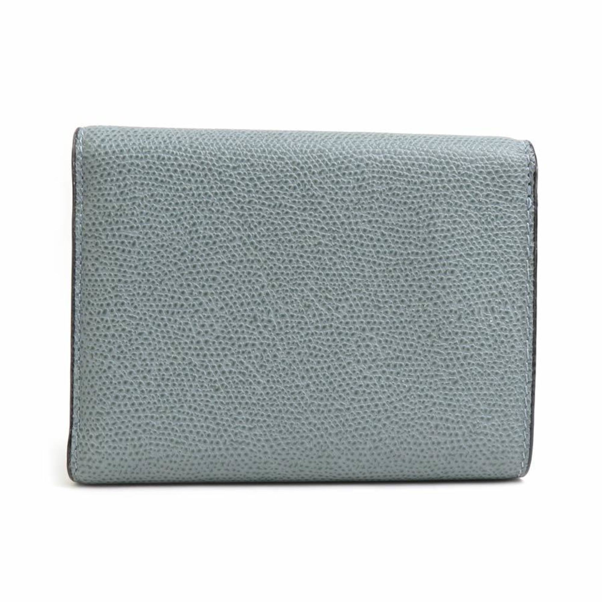 Valextra Tri-fold Wallet Iside Leather Blue Women's 55772g