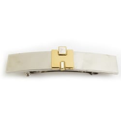 Hermes HERMES Barrette Metal Silver Gold White Women's e59526a