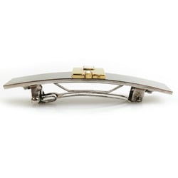 Hermes HERMES Barrette Metal Silver Gold White Women's e59526a