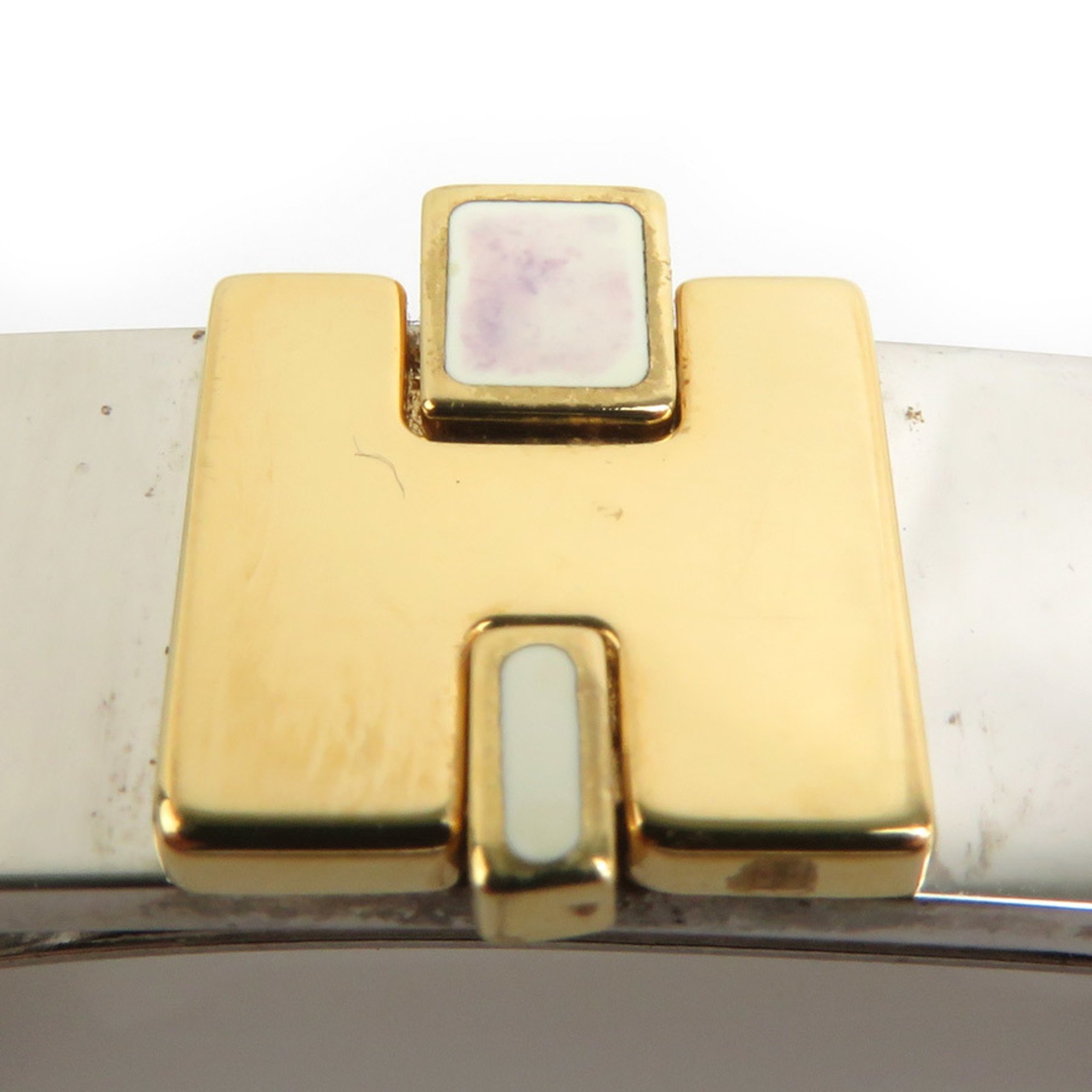 Hermes HERMES Barrette Metal Silver Gold White Women's e59526a