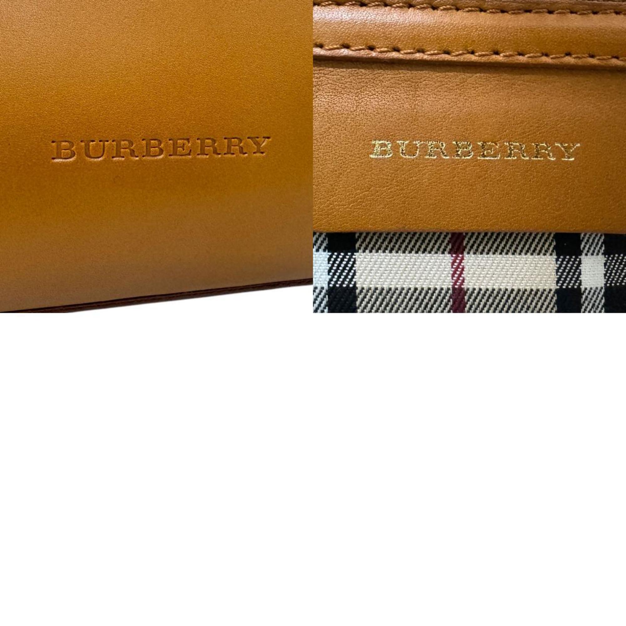 Burberry BURBERRY handbag leather camel men's women's b0118