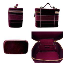 Christian Dior handbag vanity bag velour wine red women's z2778