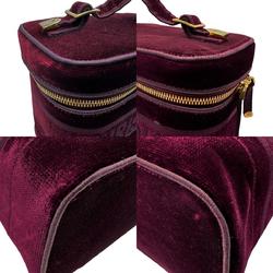 Christian Dior handbag vanity bag velour wine red women's z2778