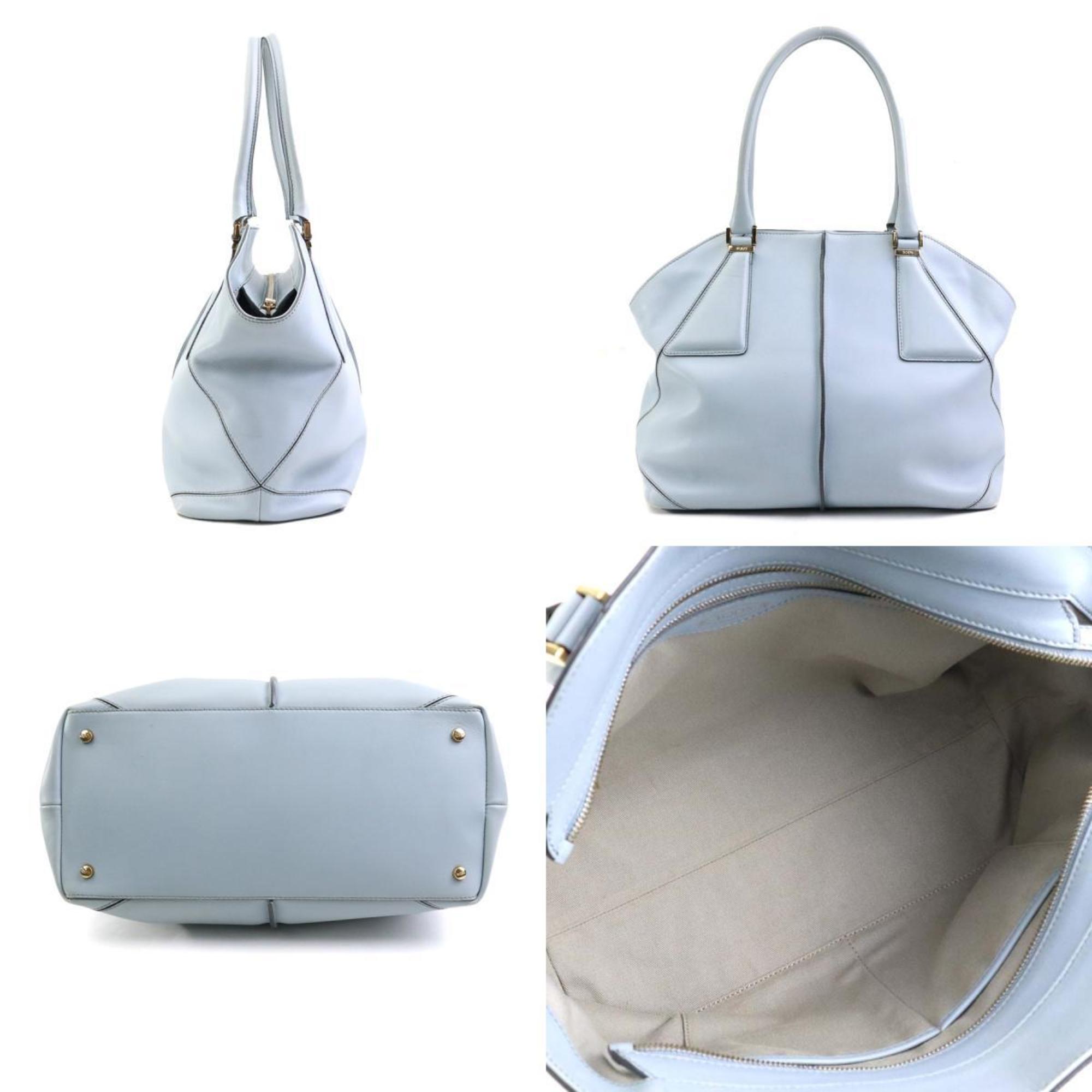 Tod's handbag leather light blue ladies r10226a