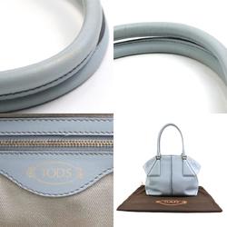 Tod's handbag leather light blue ladies r10226a