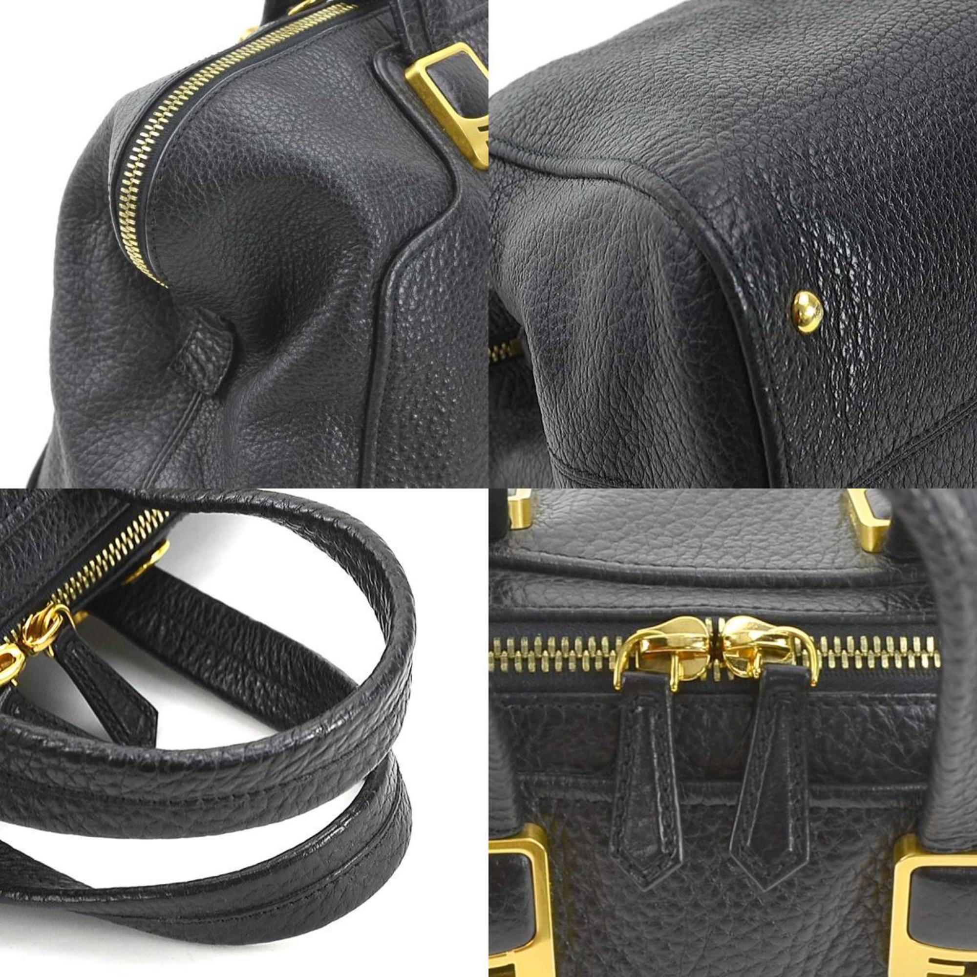 FENDI handbag shoulder bag leather black ladies 8BL110-HXF r10221a