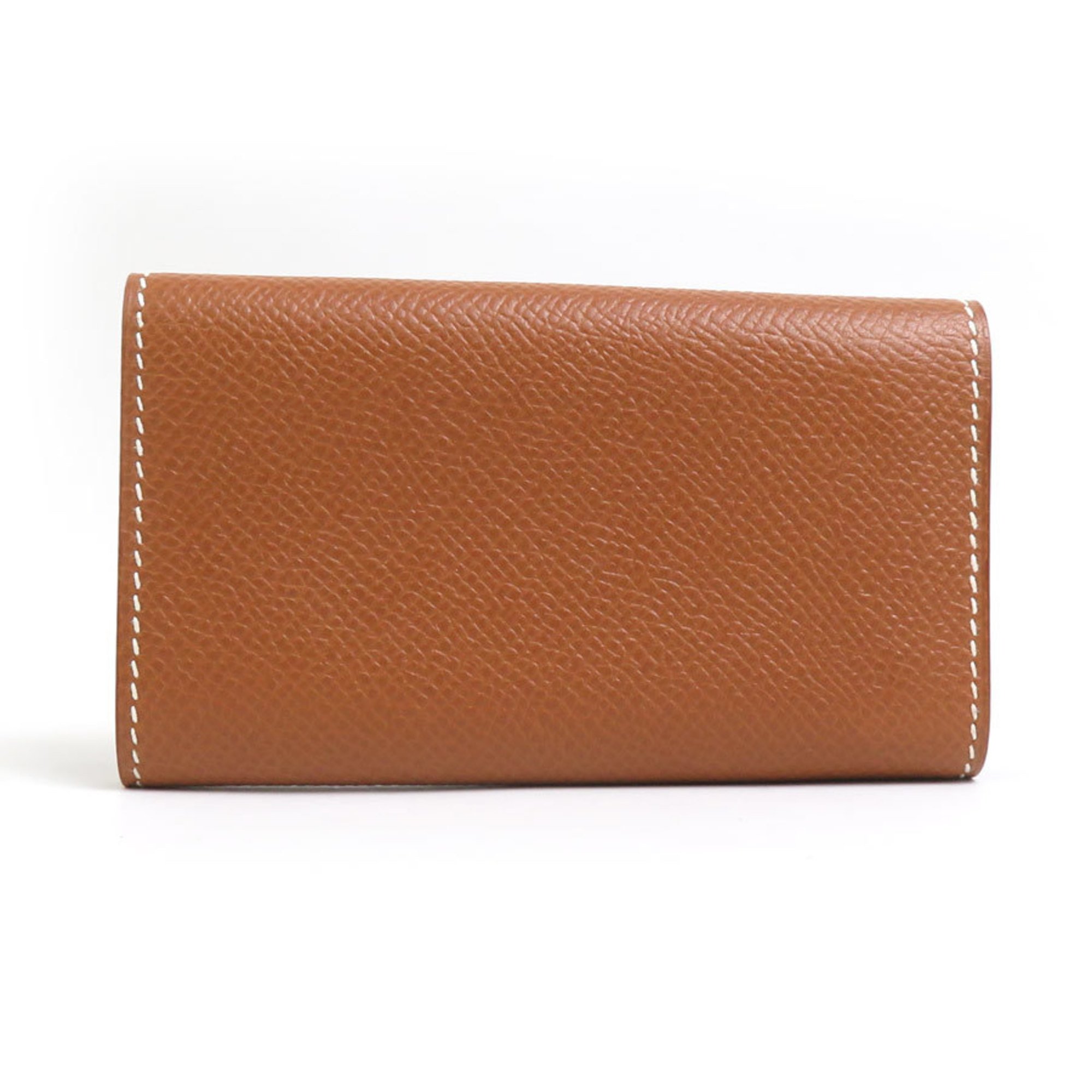 Hermes HERMES key case Serie leather metal brown gold men women e59519a