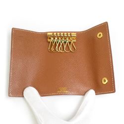 Hermes HERMES key case Serie leather metal brown gold men women e59519a