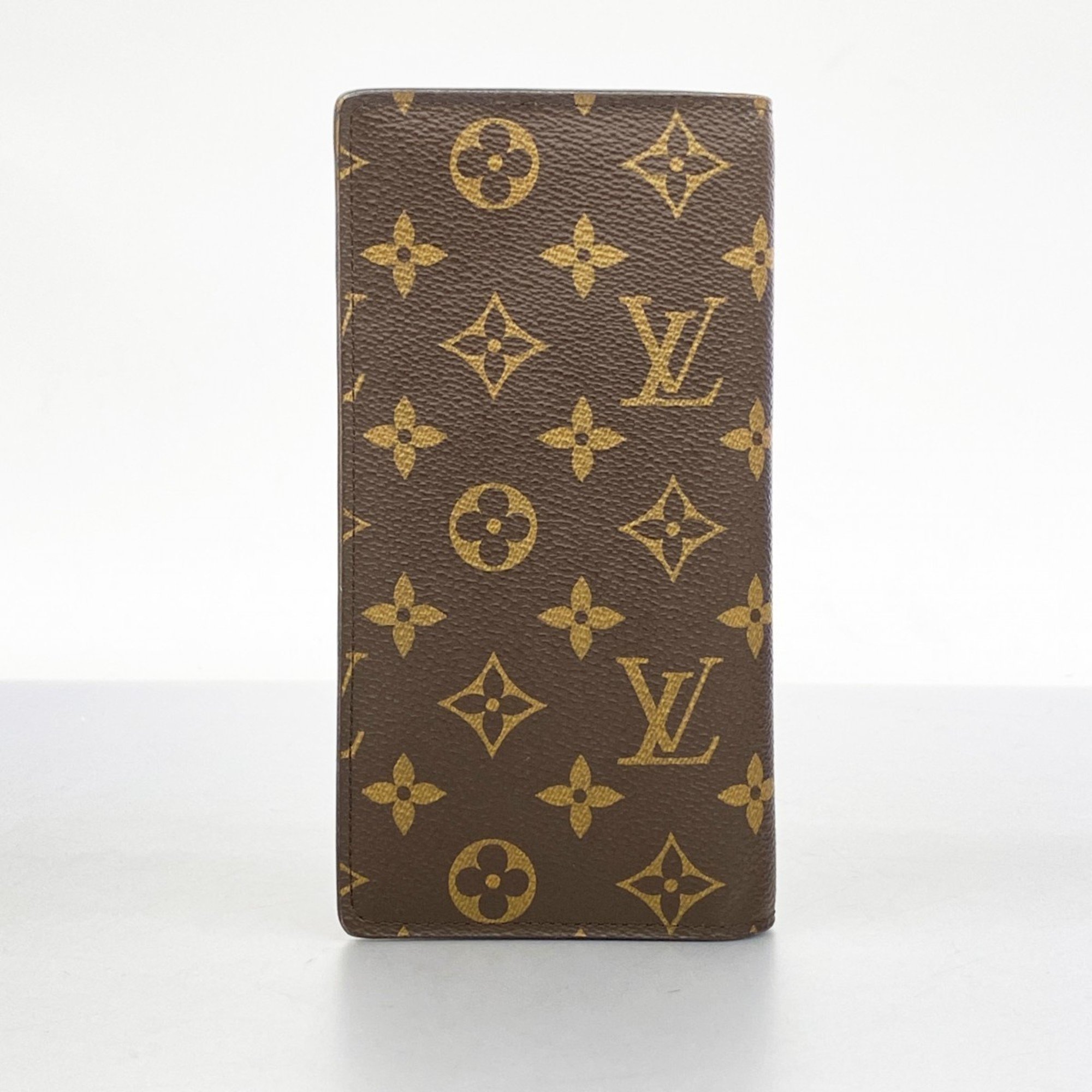 Louis Vuitton Long Wallet Monogram Portefeuille Brazza M66540 Brown Men's