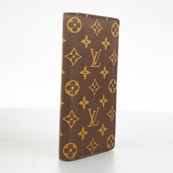 Louis Vuitton Long Wallet Monogram Portefeuille Brazza M66540 Brown Men's