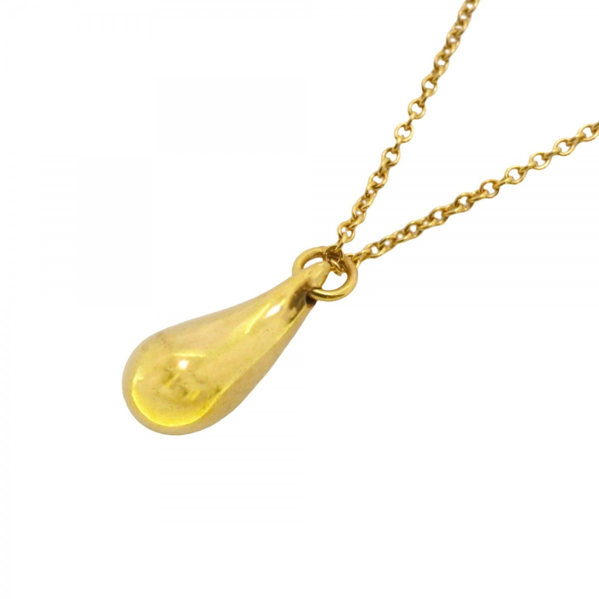 Tiffany Necklace Teardrop K18YG Yellow Gold Ladies