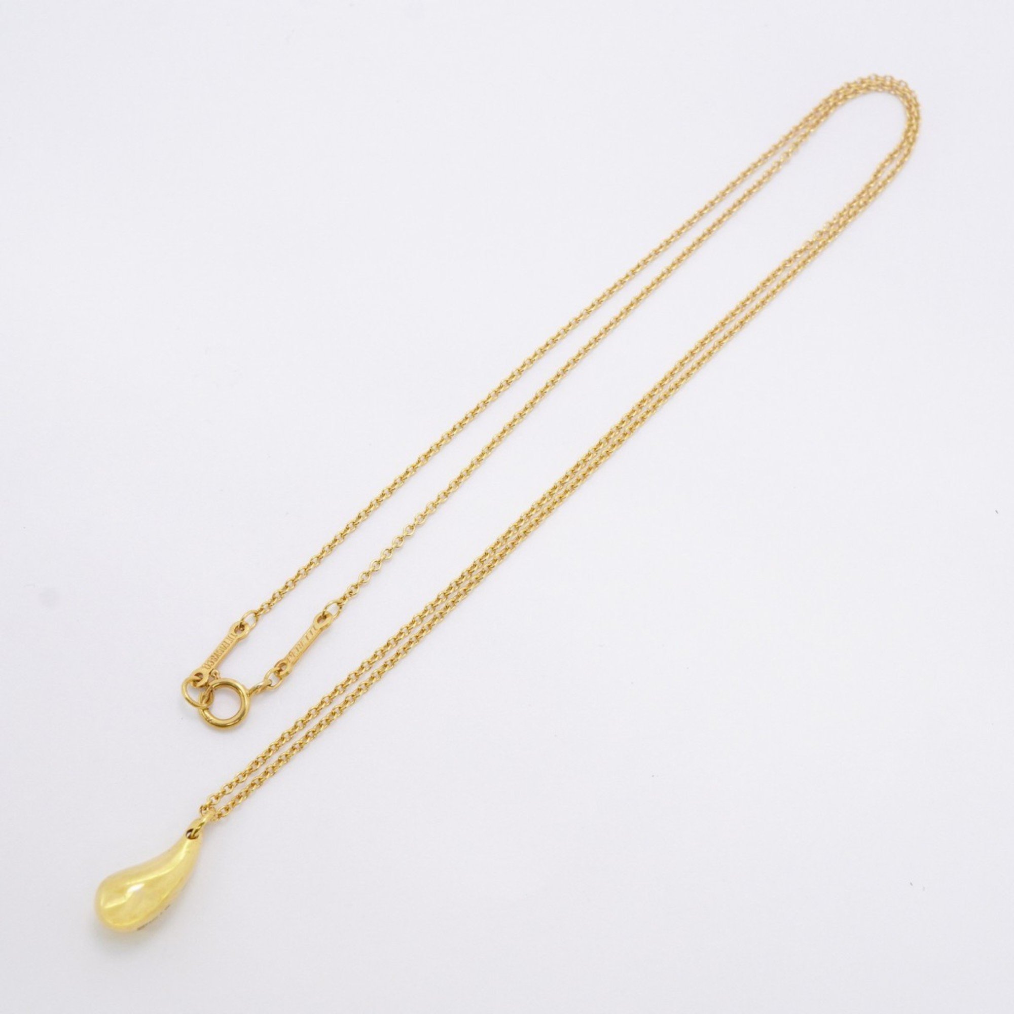 Tiffany Necklace Teardrop K18YG Yellow Gold Ladies