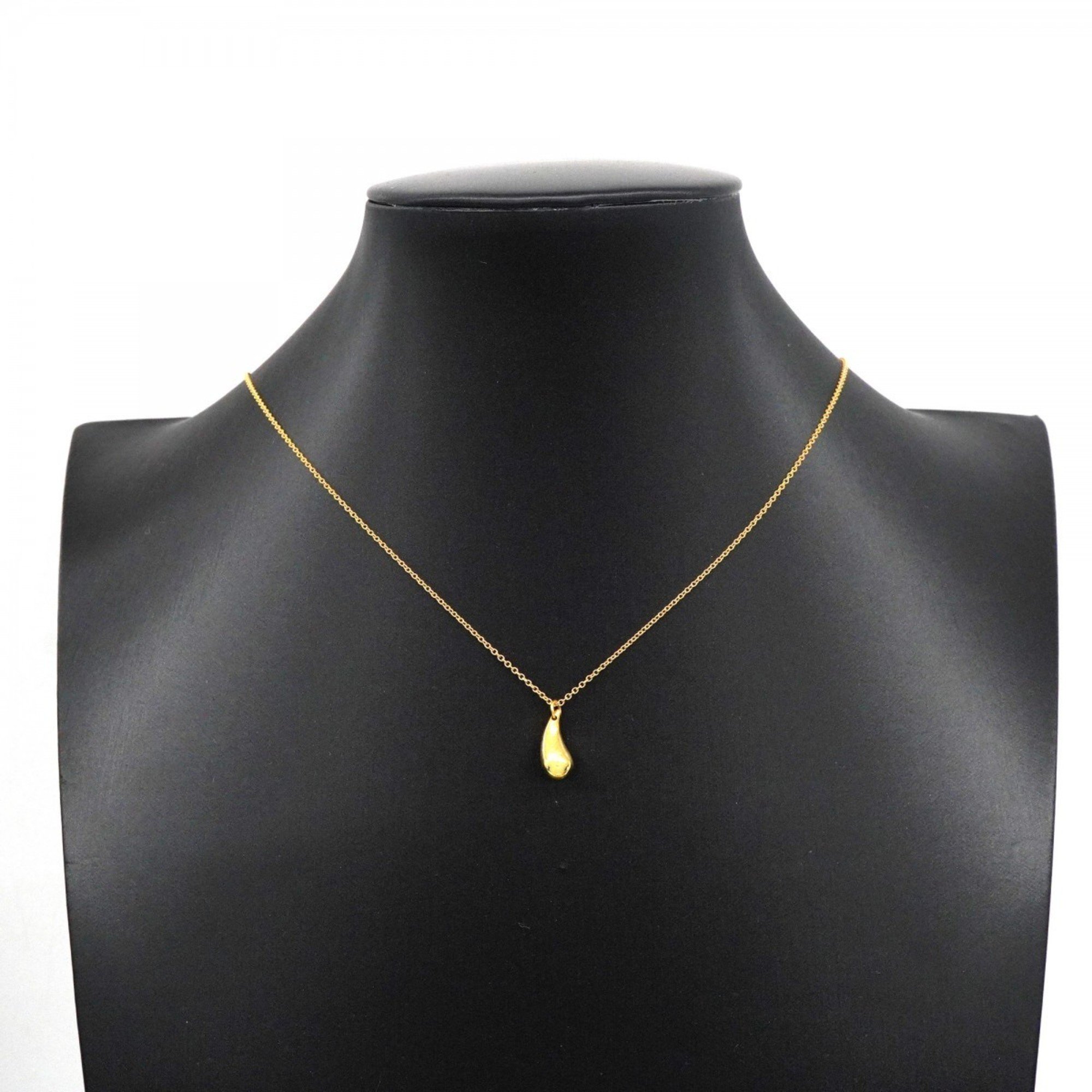 Tiffany Necklace Teardrop K18YG Yellow Gold Ladies