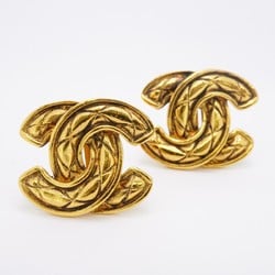 Chanel Earrings Coco Mark Matelasse GP Plated Gold Ladies