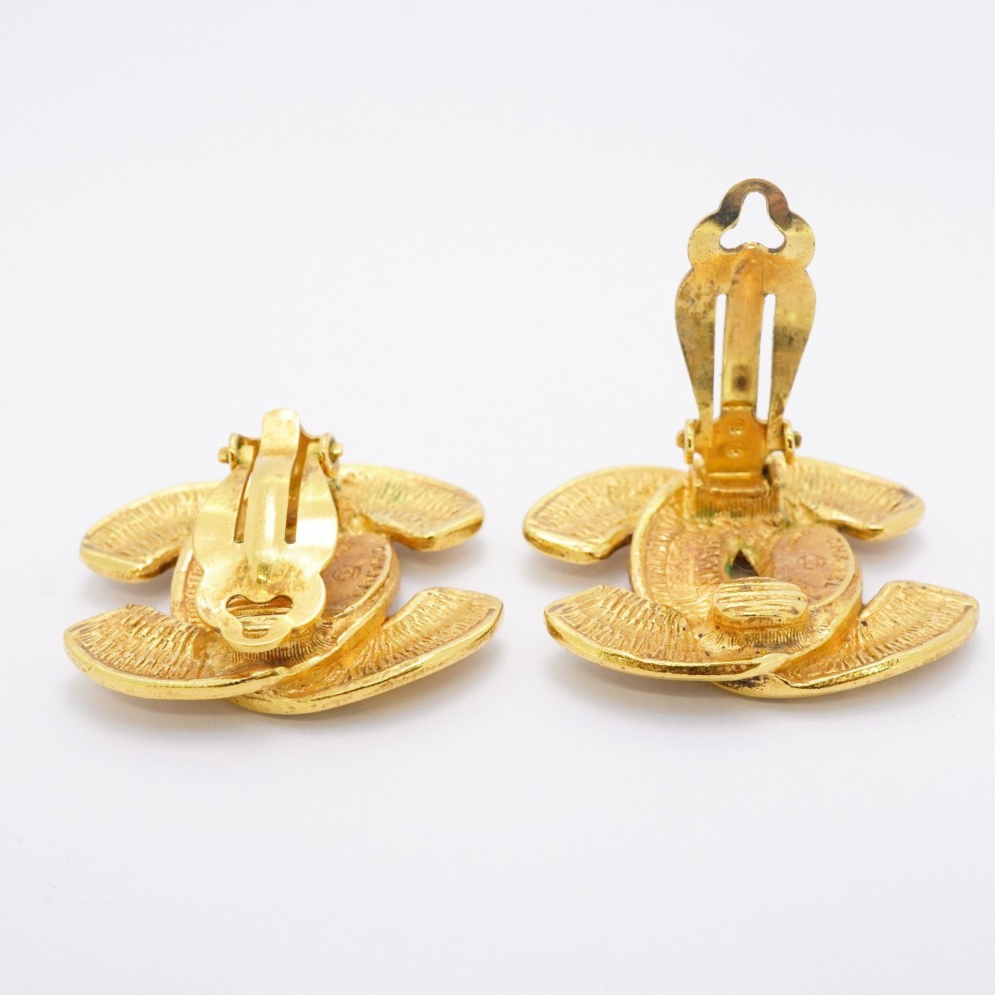 Chanel Earrings Coco Mark Matelasse GP Plated Gold Ladies